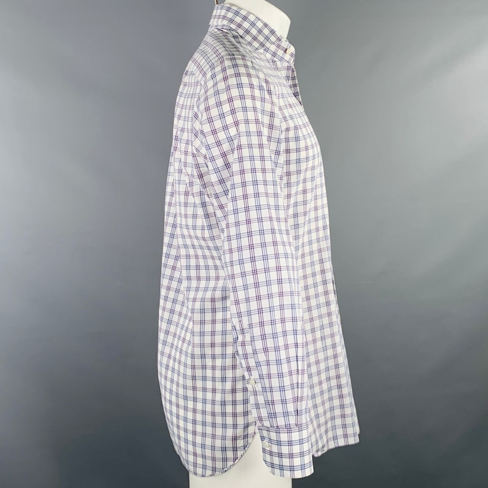Isaia Multi Color Plaid Cotton Spread Collar Long Sleeve Shirt Size US M / EU 48-50 / 2 - 3 Thumbnail