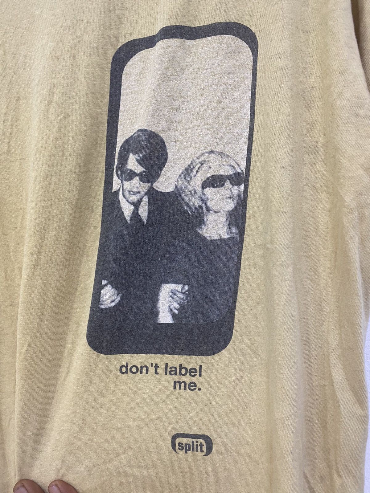 Vintage 💥VINTAGE “SPLIT DONT LABEL ME” DAMAGE SKATE SHIRT Size US L / EU 52-54 / 3 - 13 Thumbnail