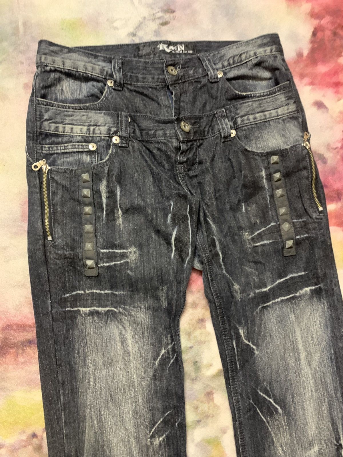 Japanese Brand Double Waist Japan Brand Rain Denim Share Spirit PPFM LGB Size US 34 / EU 50 - 3 Thumbnail