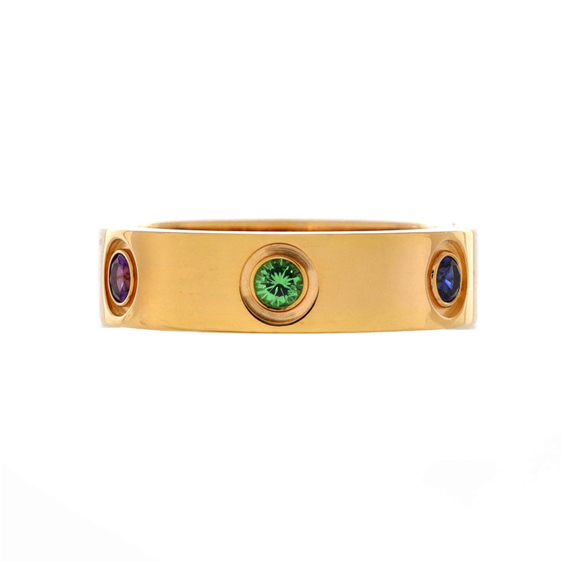 Cartier Love 6 Stone Band Ring Size ONE SIZE - 1 Thumbnail