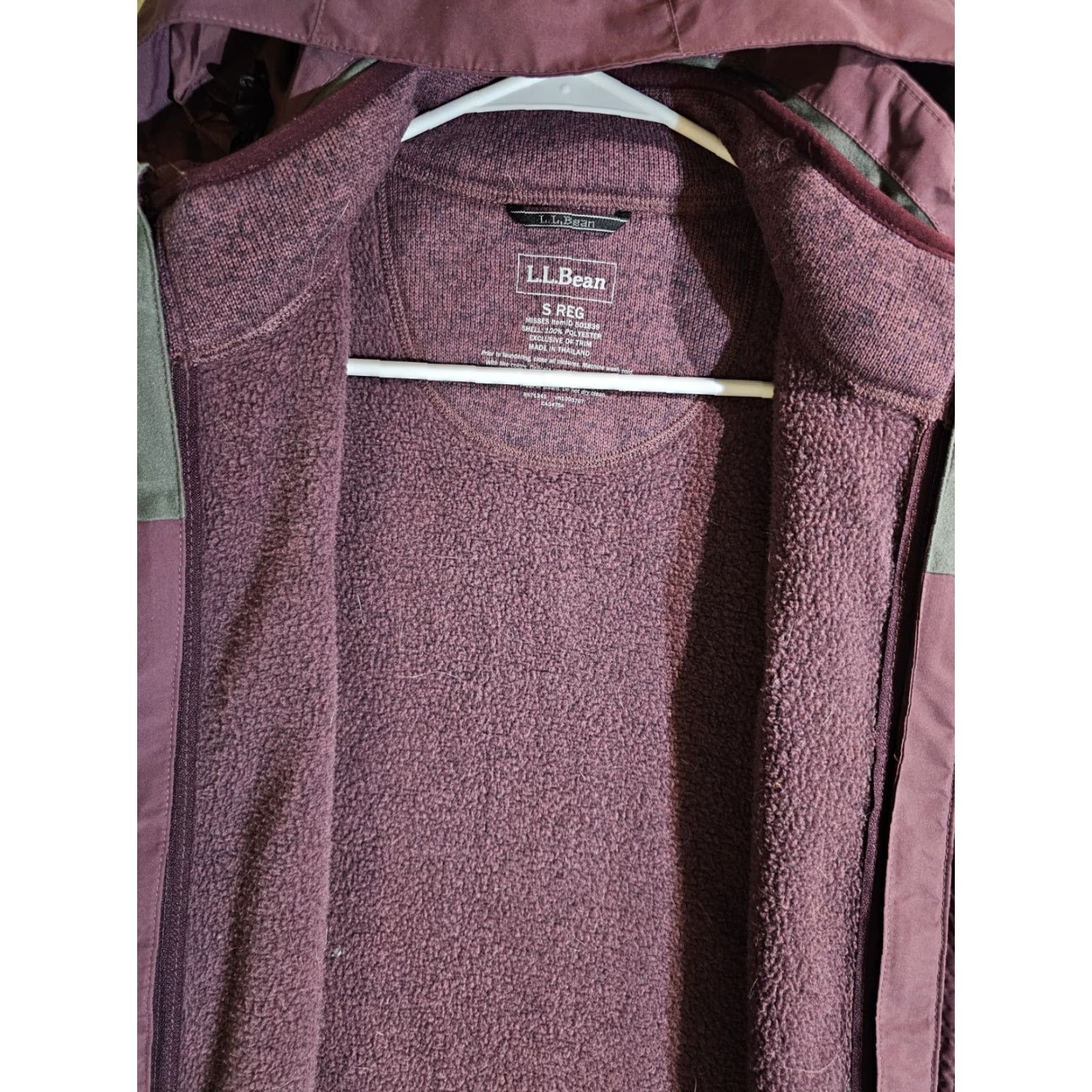 Vintage VINTAGE L.L. Bean Nylon 3 in 1 Hooded Jacket Zip-out Fleece Liner Womens Small Plum Reg Jacket Size S / US 4 / IT 40 - 7 Thumbnail