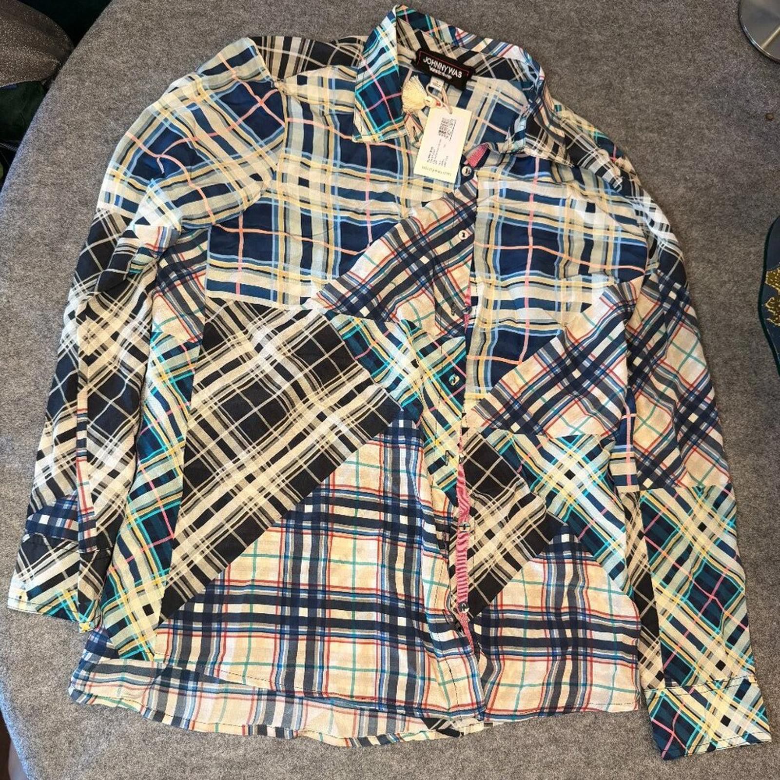 Other Johnny Was Idora Patchwork Button Down Shirt Silk NWT Boho Size S / US 4 / IT 40 - 1 Thumbnail