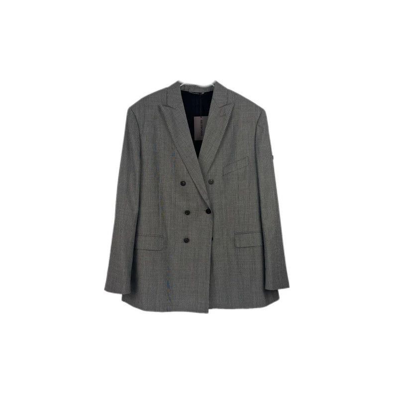 Balenciaga Balenciaga grey checkered classic logo wool thin suit jacke Size US M / EU 48-50 / 2 - 1 Thumbnail