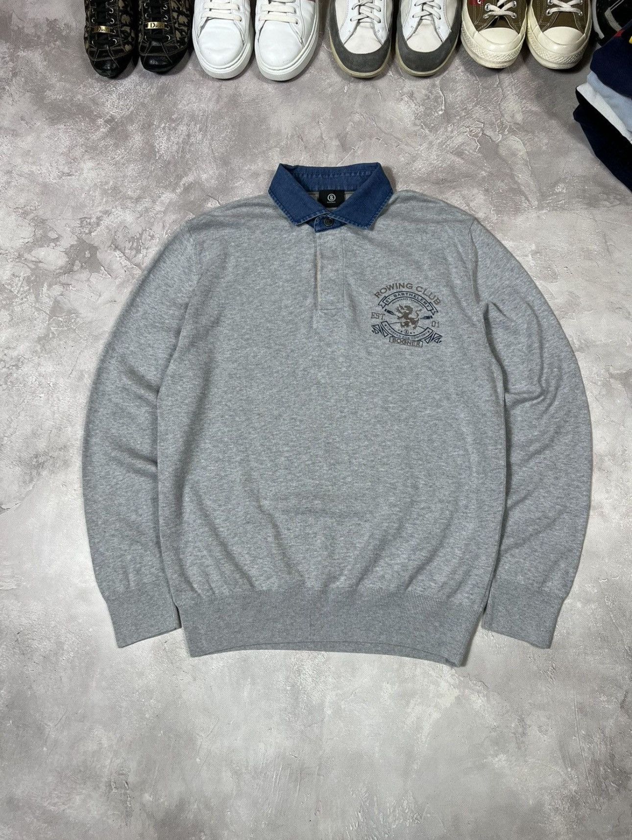 Vintage Vintage Polo Ralph Style Bogner Rowing Club Y2k Polo Rugby Size US M / EU 48-50 / 2 - 1 Thumbnail