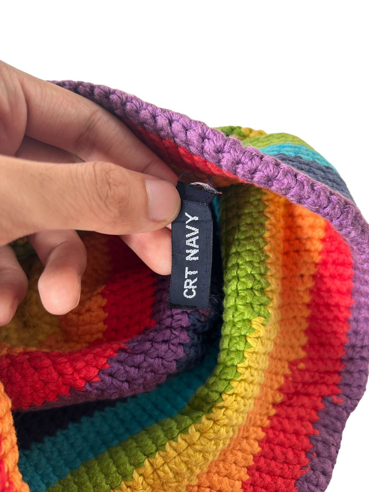Japanese Brand × Kapital × Vintage 🌈Hippies Style Smile Crochet Knit Multicolur Bucket Hats🌈🌵 Size ONE SIZE - 5 Thumbnail