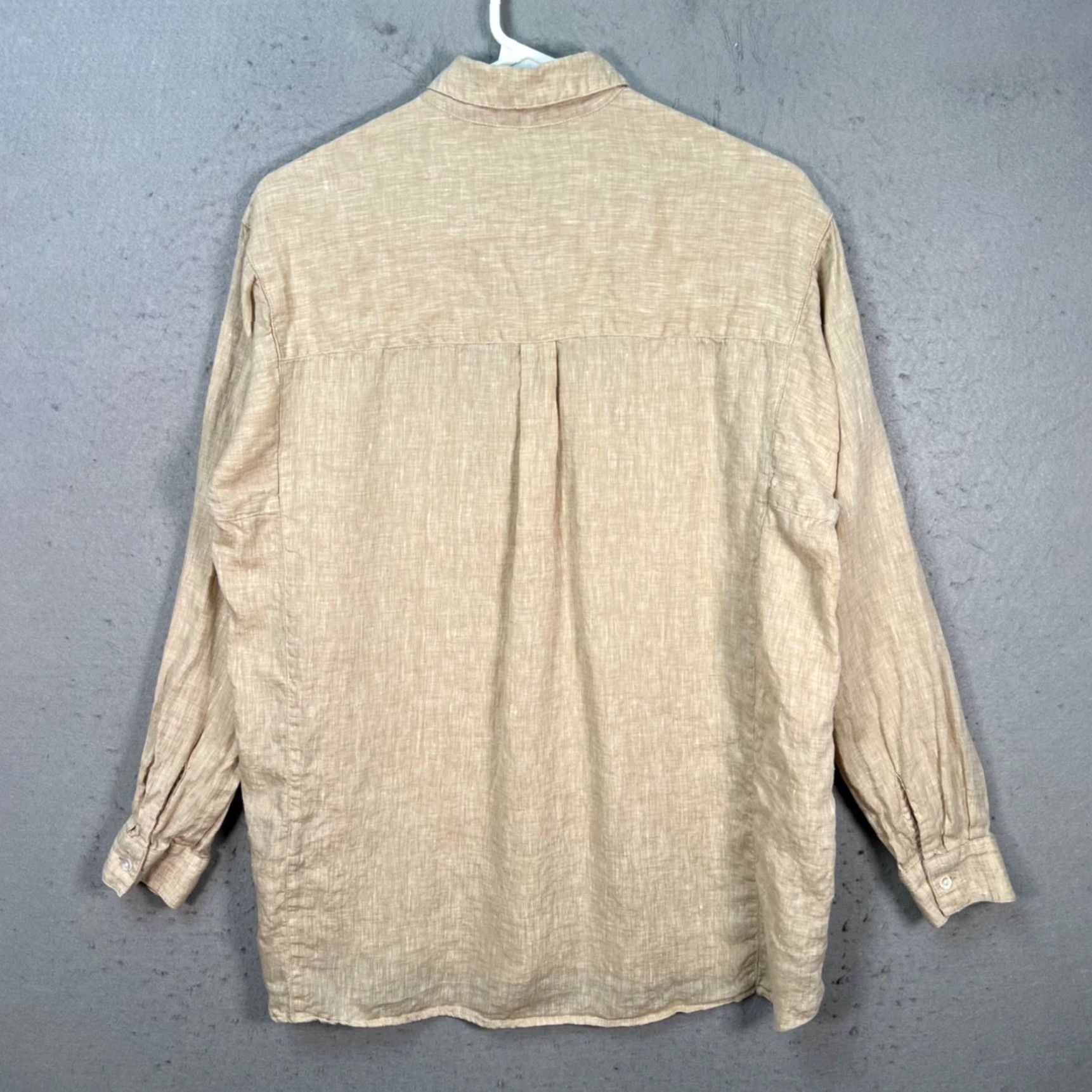 J.McLaughlin J. McLaughlin Womens Small Beige Linen Button Shirt Blouse with Side Detail Size S / US 4 / IT 40 - 2 Thumbnail
