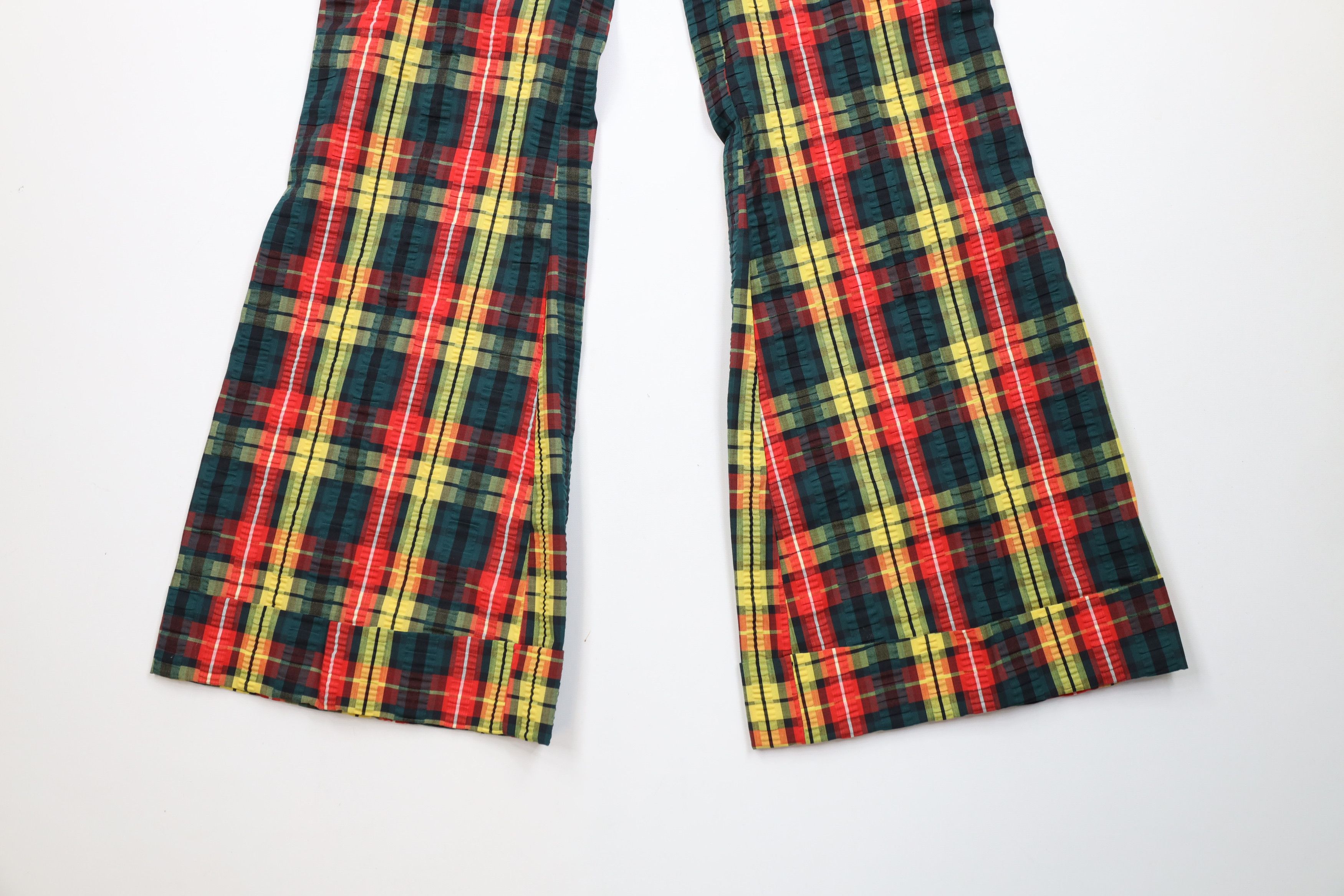 Vintage Vintage 70s Streetwear Bell Bottoms Pants Plaid USA Size 28" / US 6 / IT 42 - 4 Thumbnail