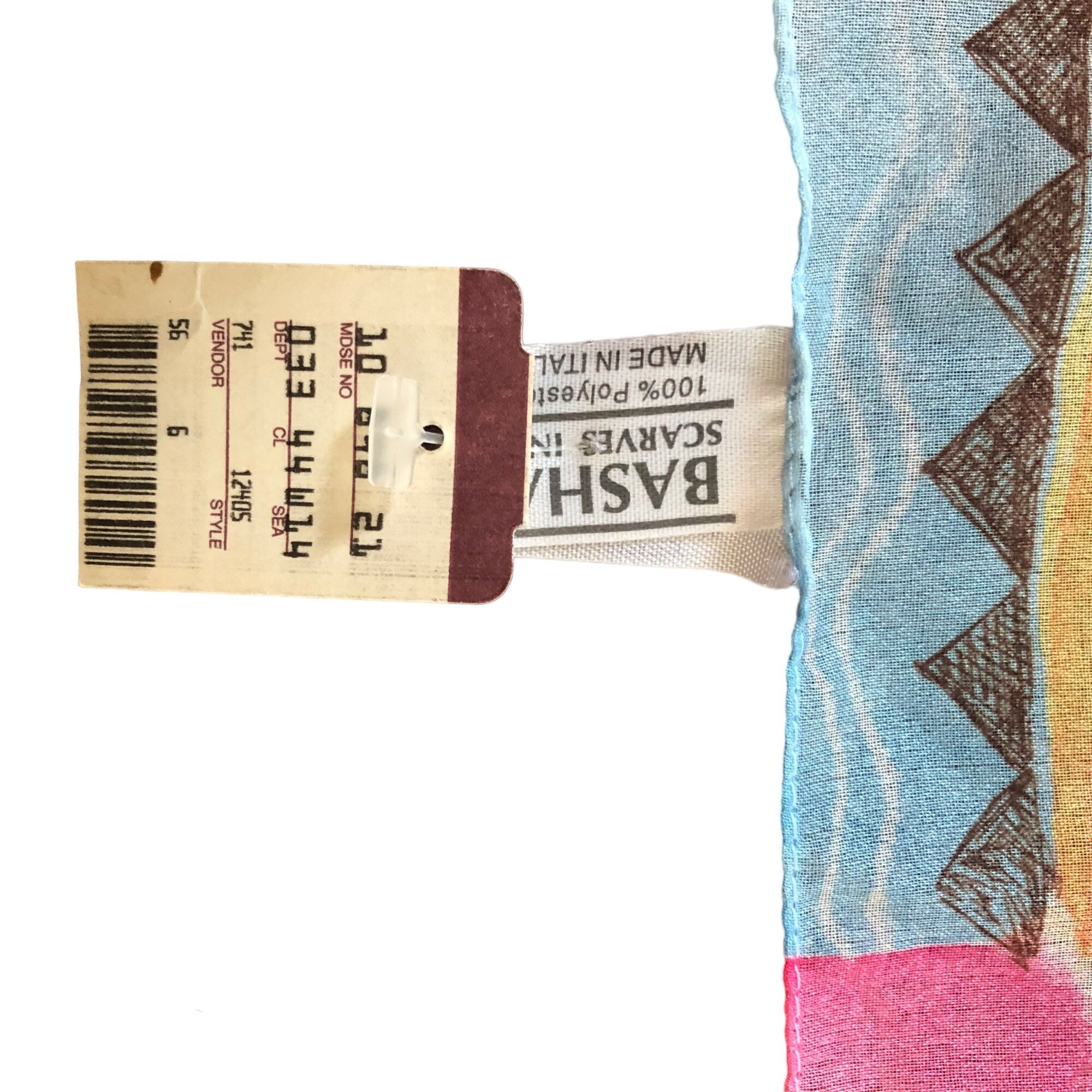 Vintage Vintage Basha Pastel Abstract Scenic Print Polyester Scarf Size ONE SIZE - 8 Thumbnail