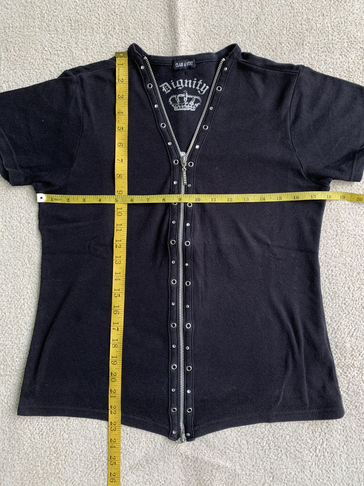14th Addiction × If Six Was Nine VTG Clair Et Vert Dignity Double Layered Zipper Short TShirt Size S / US 4 / IT 40 - 9 Thumbnail