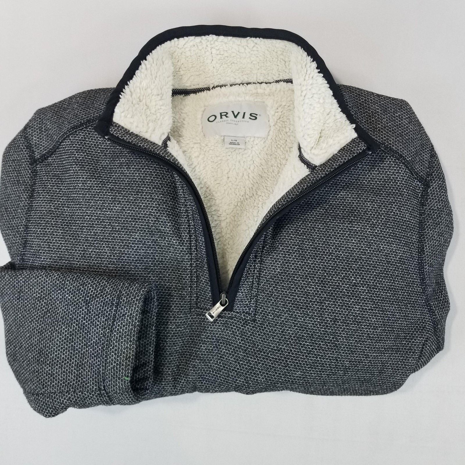 Orvis Orvis Pullover Sweater Mens Large Gray Sherpa Quarter Zip Size US L / EU 52-54 / 3 - 3 Thumbnail