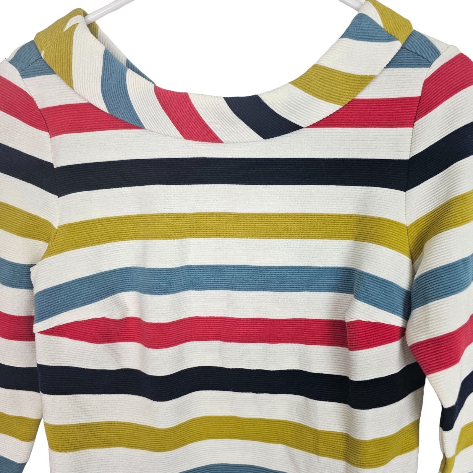 Boden Boden Womens Sarah Ponte Ottoman Rainbow Striped Top Preppy Size S / US 4 / IT 40 - 3 Thumbnail