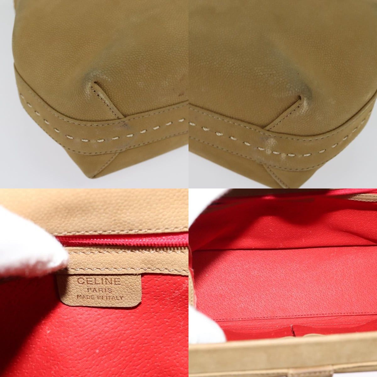 Celine CELINE Hand Bag Leather Beige Gold Size ONE SIZE - 11 Thumbnail