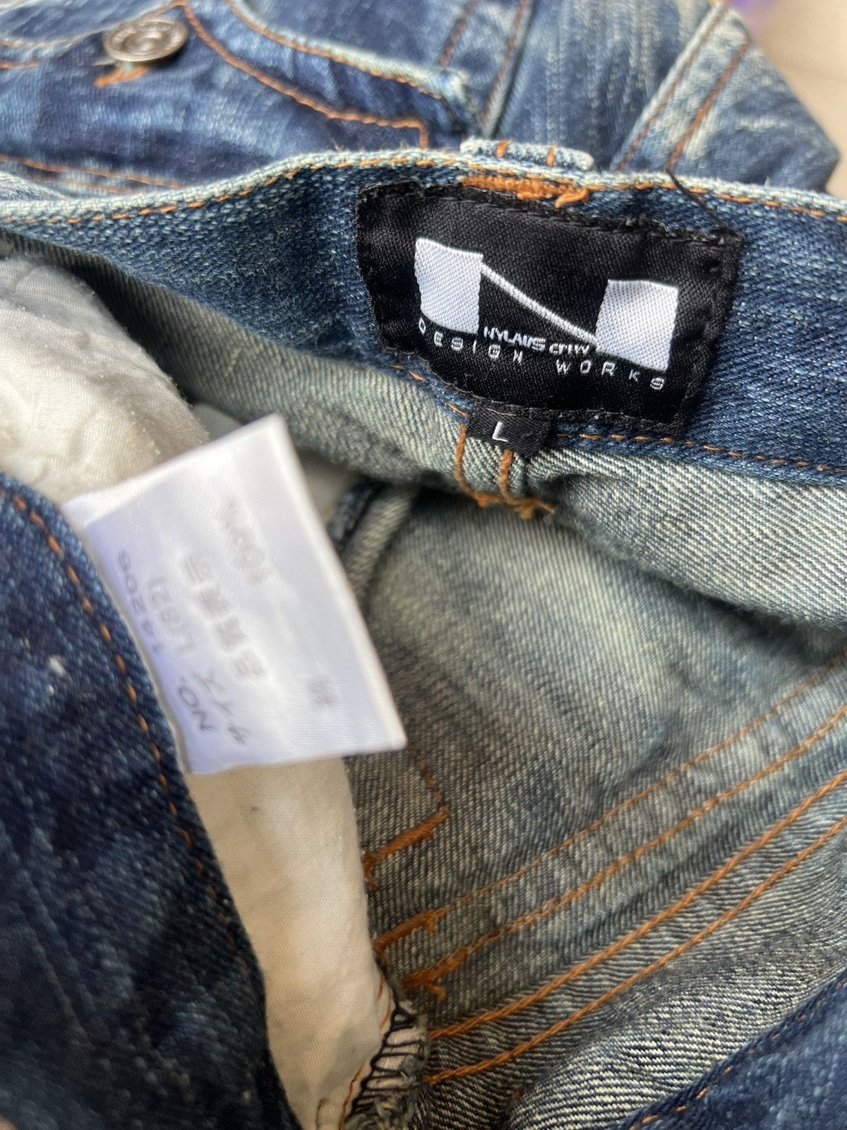 Vintage Nylus Japan Rips Discharge Denim Bootcut Jeans Flare Size US 30 / EU 46 - 21 Thumbnail