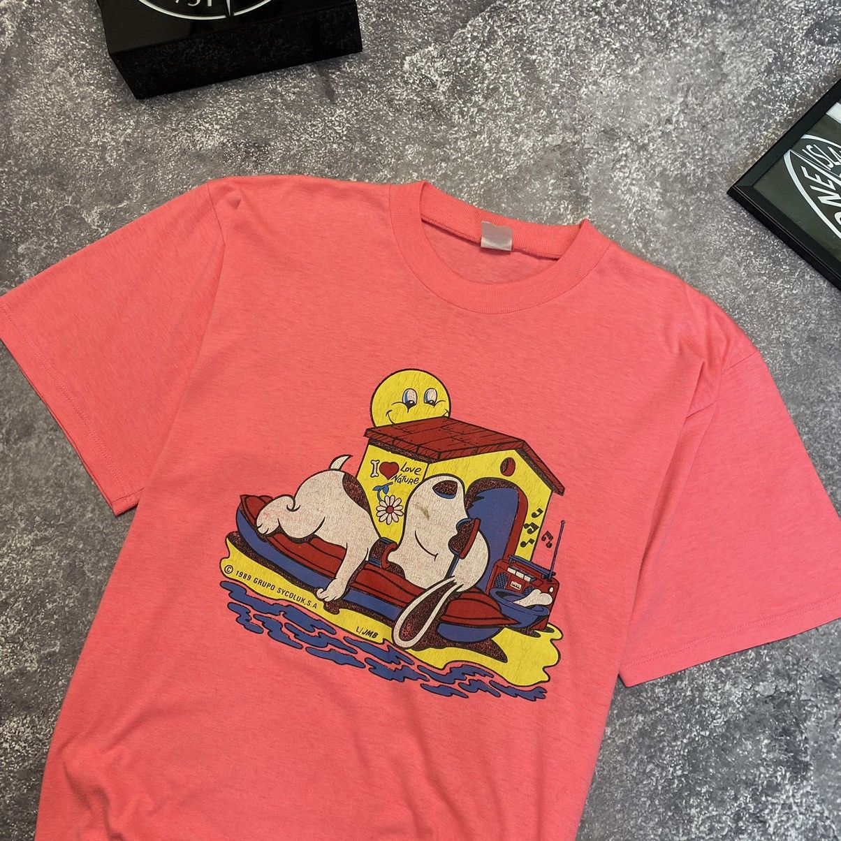 Cartoon Network Vintage Snoopy 1989 Big Logo Humor cartoon tee Size US M / EU 48-50 / 2 - 2 Thumbnail