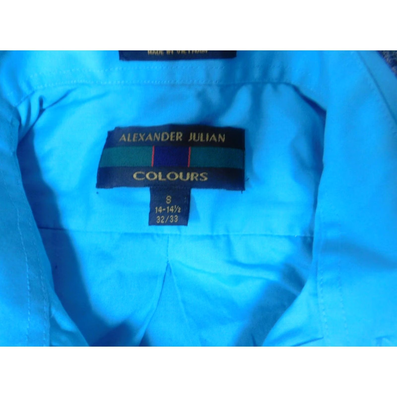 Alexander Julian Alexander Julian Mens Shirt S Blue Button-Down Twill Cotton Slimming Classic Button-Up Collar-Down Pockets Vintage No Size US S / EU 44-46 / 1 - 6 Thumbnail