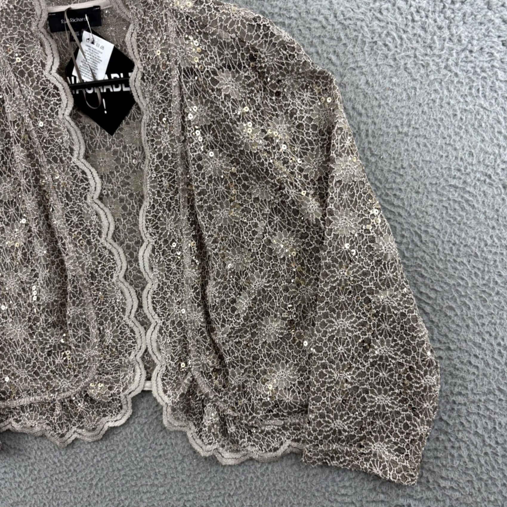 Vintage VINTAGE R&M Richards Jacket Womens XL Sequin Lace Bolero Shrug 80s Elegant NWT Size XL / US 12-14 / IT 48-50 - 5 Thumbnail