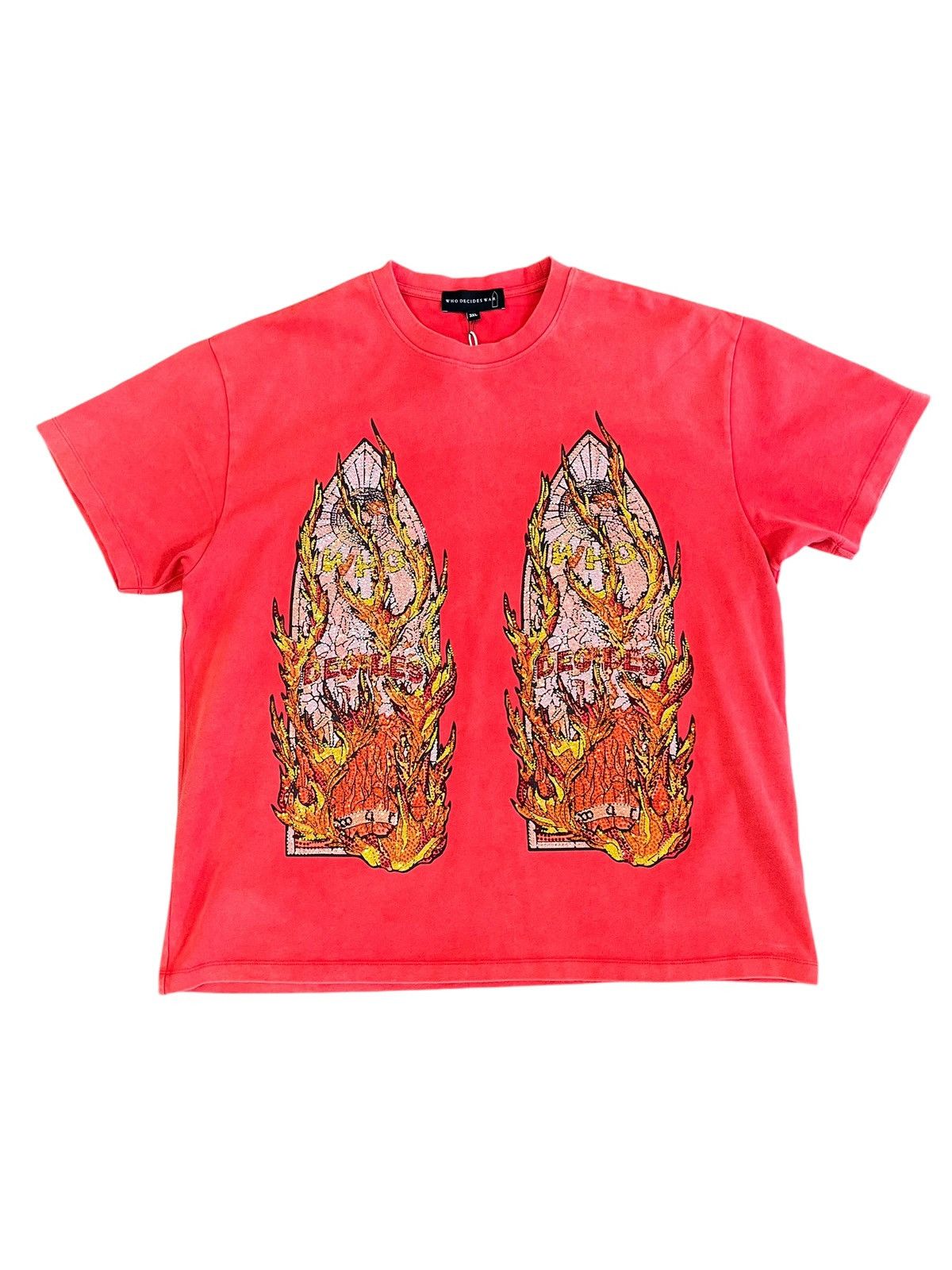 Who Decides War Who Decides War Ruby Flame Glass Tee Red Size US XXL / EU 58 / 5 - 1 Thumbnail