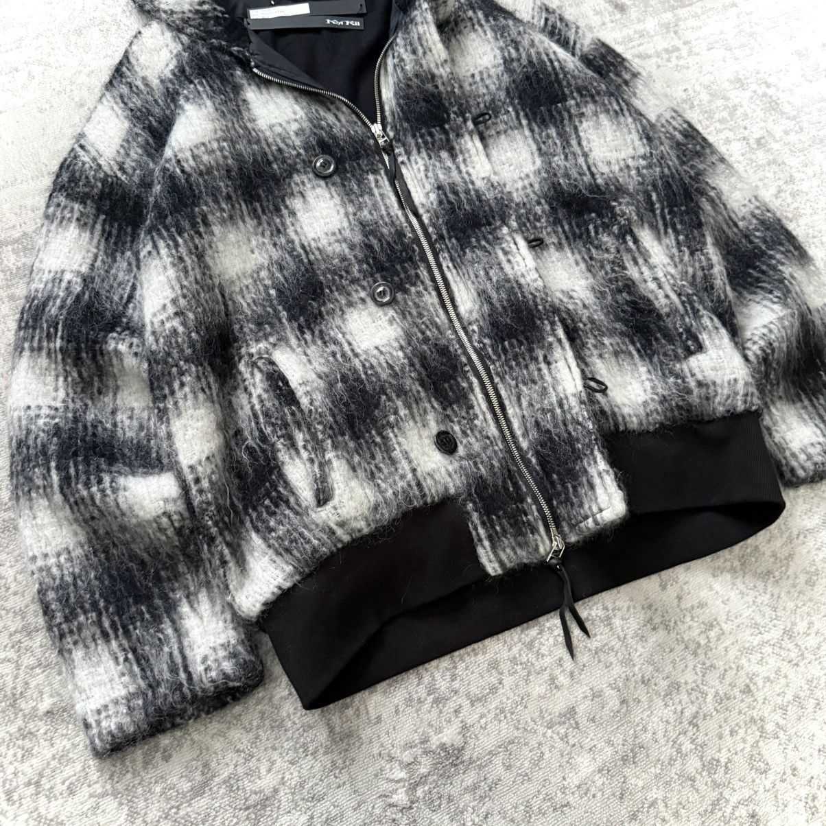 KMRii KMRii Sample Mohair Wool Check Plaid Military Parka Jacket Size US L / EU 52-54 / 3 - 4 Thumbnail