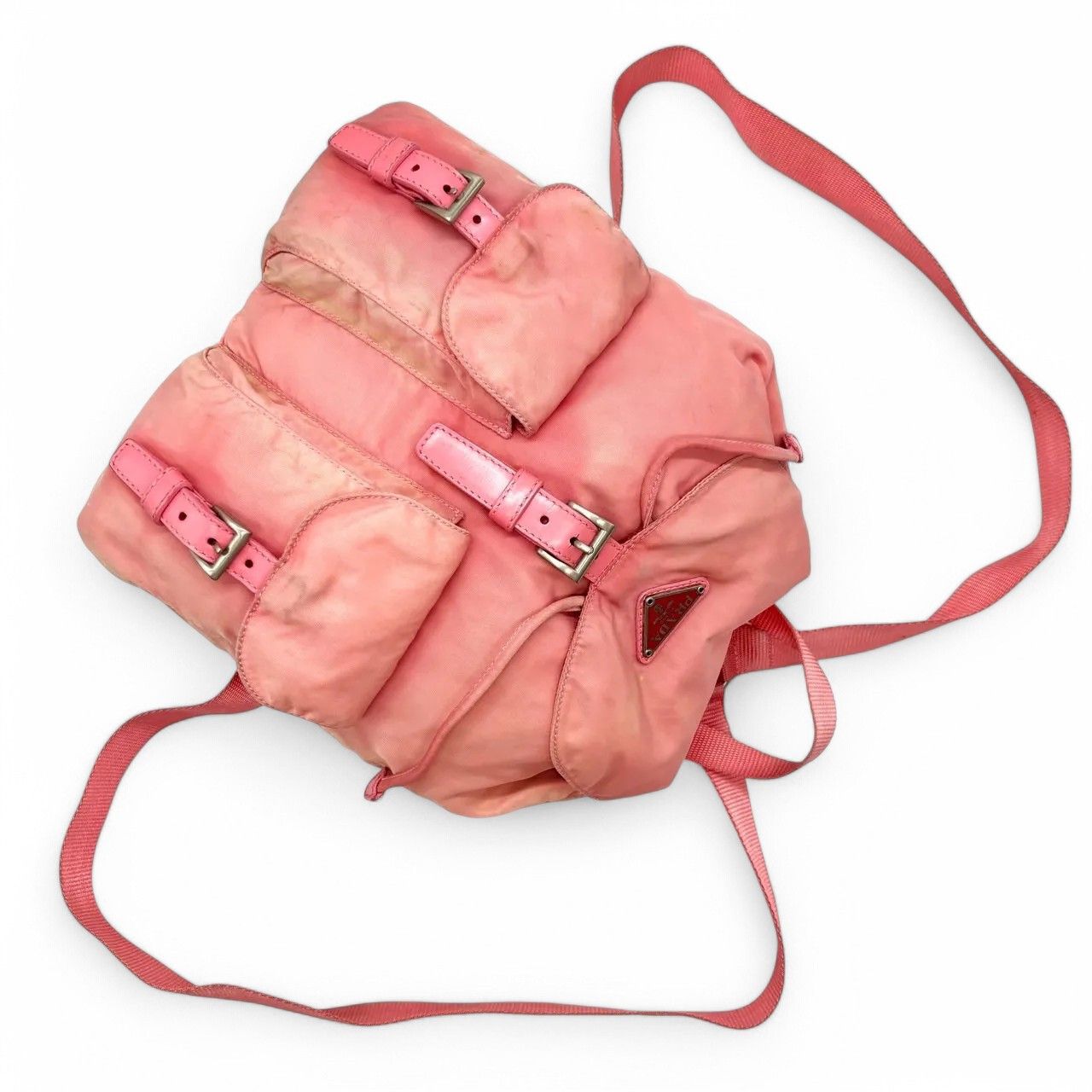 Prada Prada - Pink Nylon Backpack Rucksack Triangle Logo Plate Size ONE SIZE - 3 Thumbnail