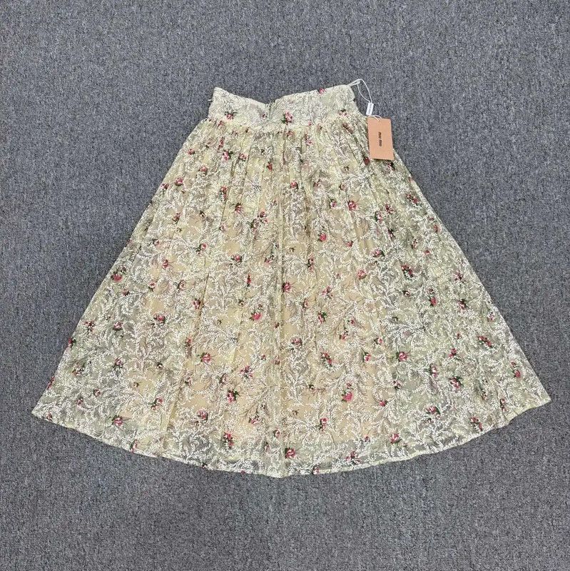 Miu Miu Miu Miu Yellow Silk Women’s Skirt 0089 Size 22" - 1 Thumbnail