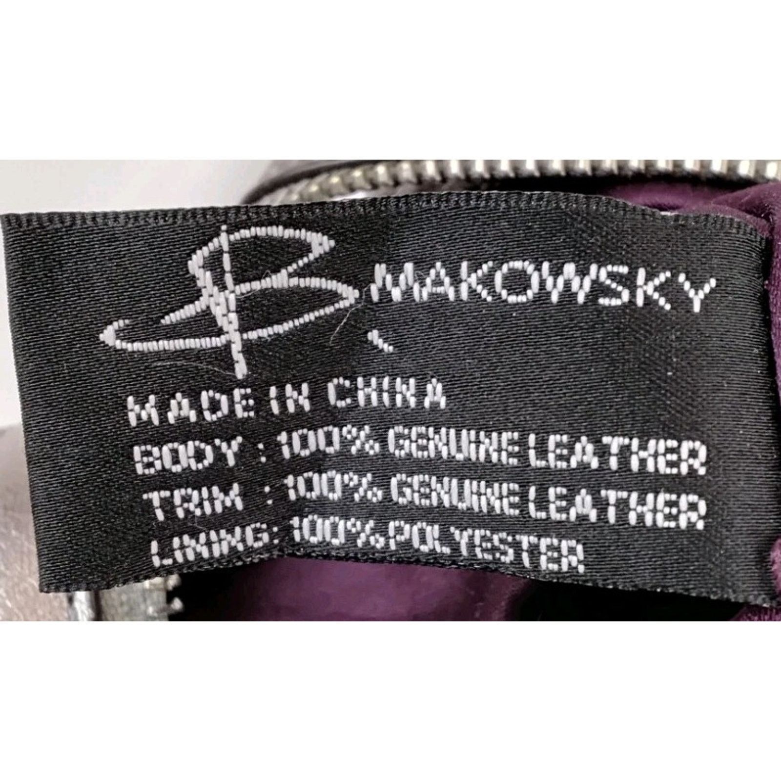 Other B Makowsky Silver Leather Handbag Top Handles Slouch Purse Size ONE SIZE - 13 Thumbnail