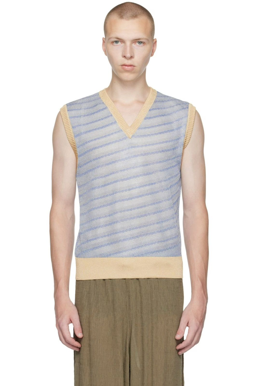 Our Legacy Our Legacy Blue Striped Vest Size US S / EU 44-46 / 1 - 5 Thumbnail