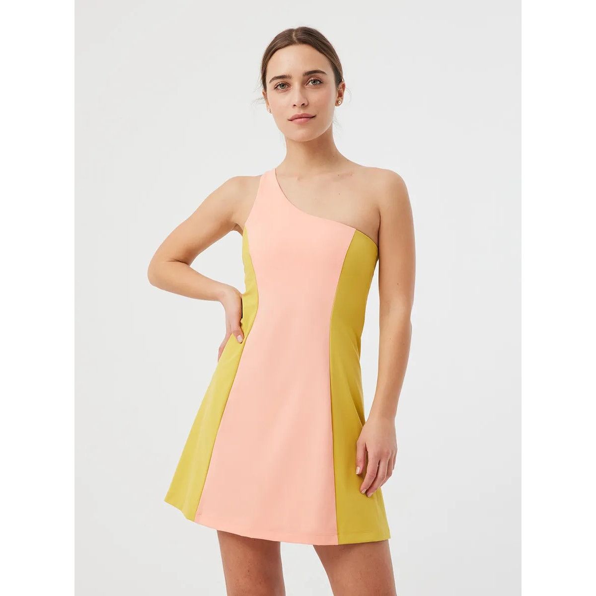 Outdoor Voices One Shoulder Dress Nectarine/ Dijon Small