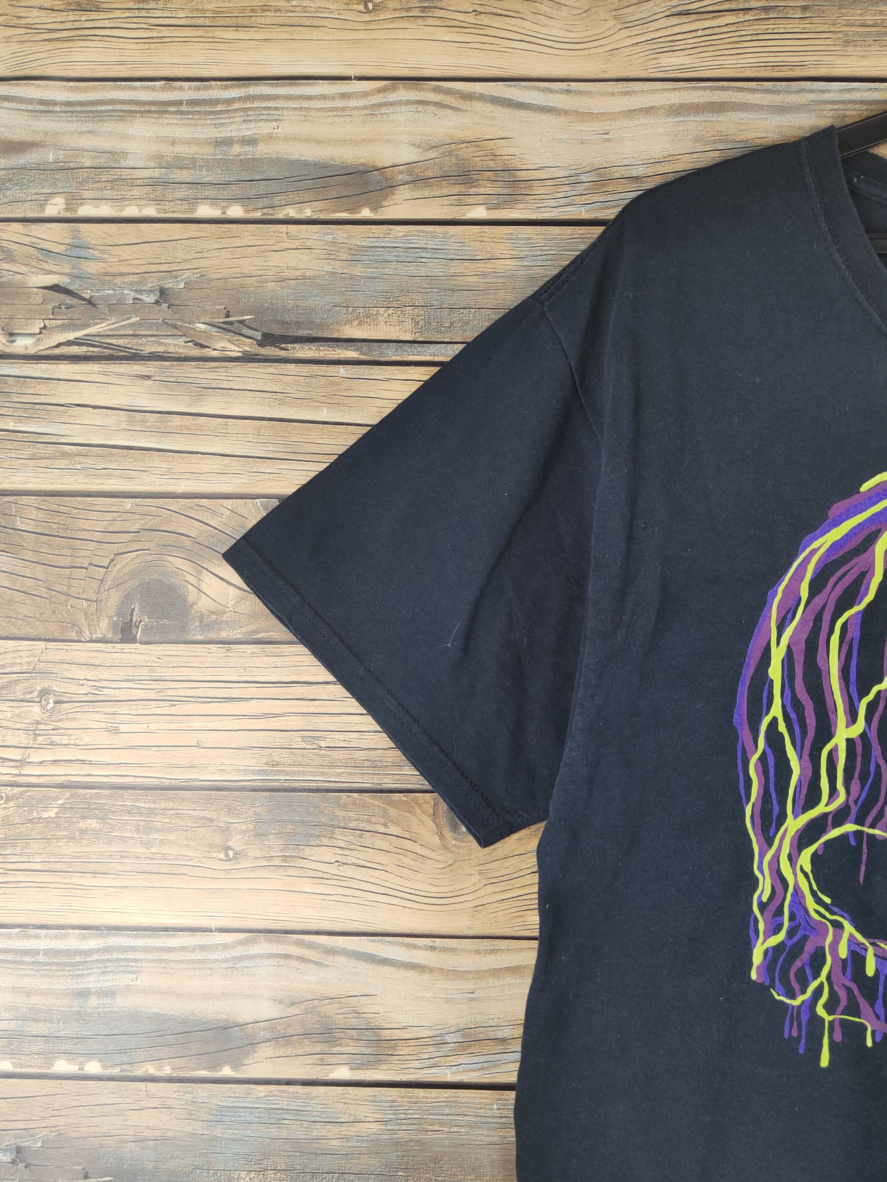 Scully DL Skull rainbow Black Short Sleeve T-shirt #2548 Size US L / EU 52-54 / 3 - 5 Thumbnail