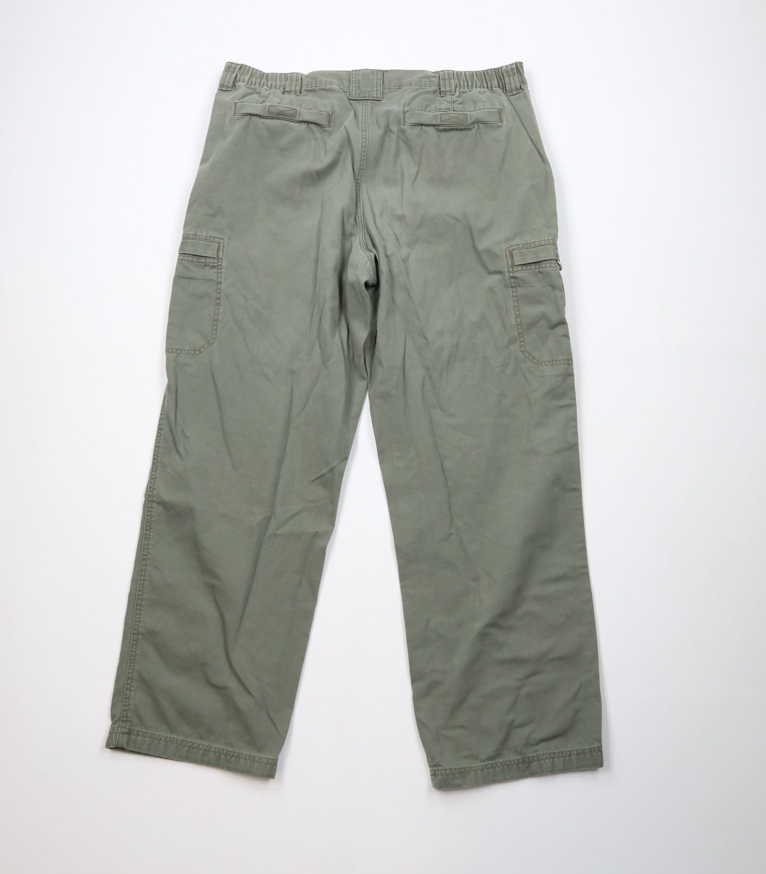 L.L. Bean Vintage LL Bean Canvas Wide Leg Cargo Pants Green Cotton Size US 40 / EU 56 - 9 Thumbnail