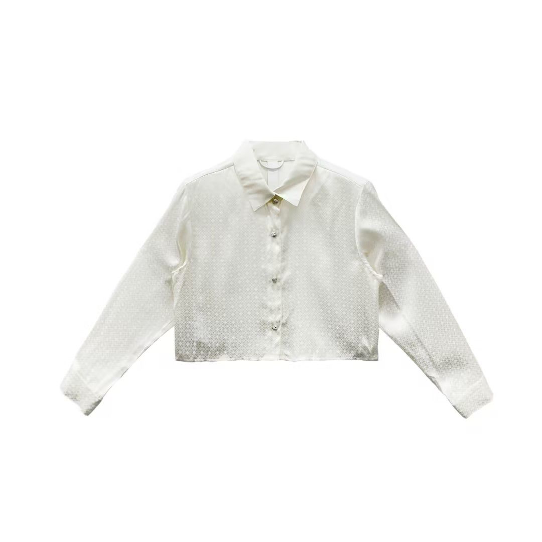 Chrome Hearts Chrome Hearts Tonal Monogram Silk Cropped Shirt Size S / US 4 / IT 40 - 1 Thumbnail