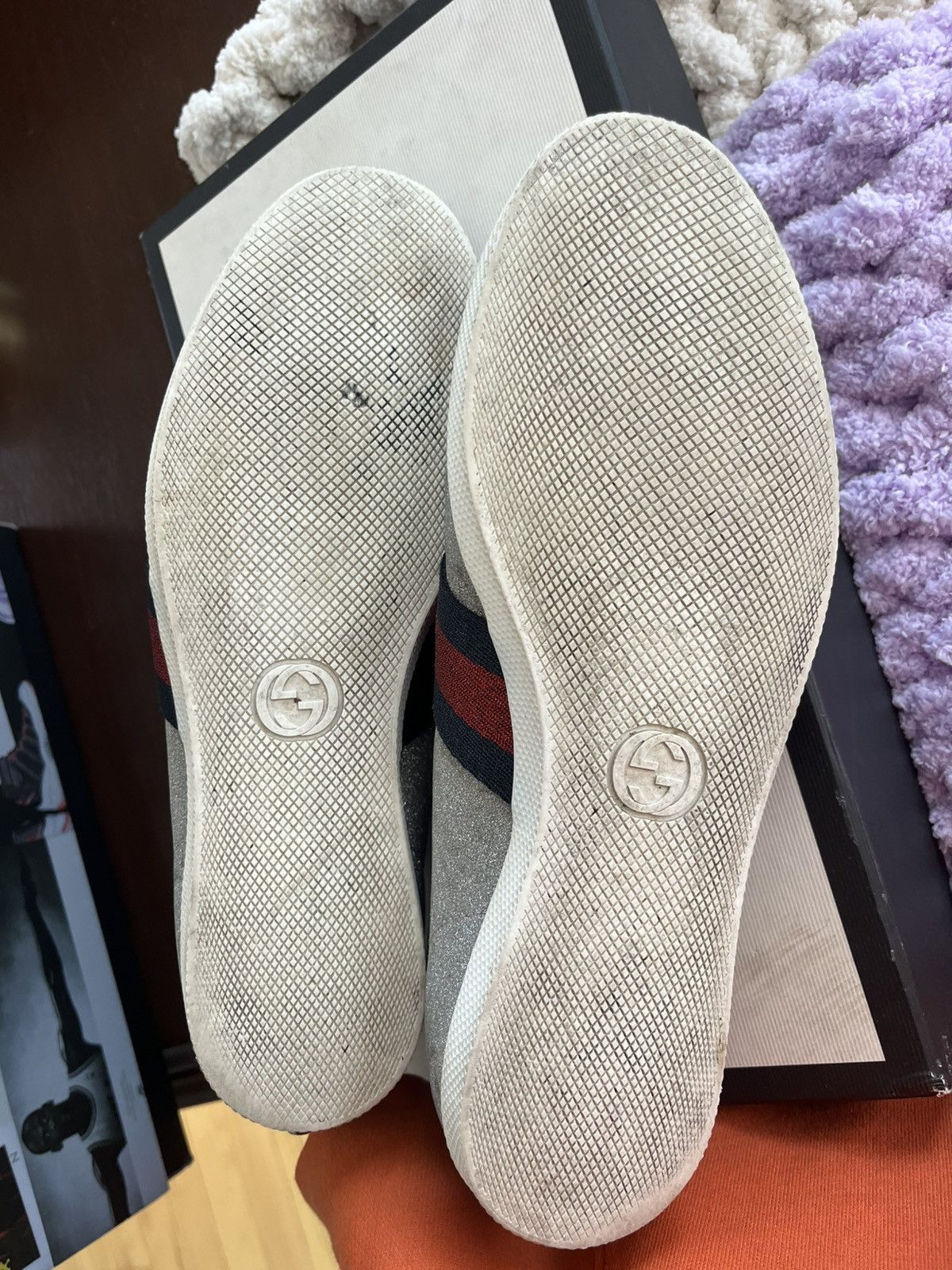 Gucci Gucci Men’s Bambi Web silver sneakers Size US 10 / EU 43 - 9 Thumbnail