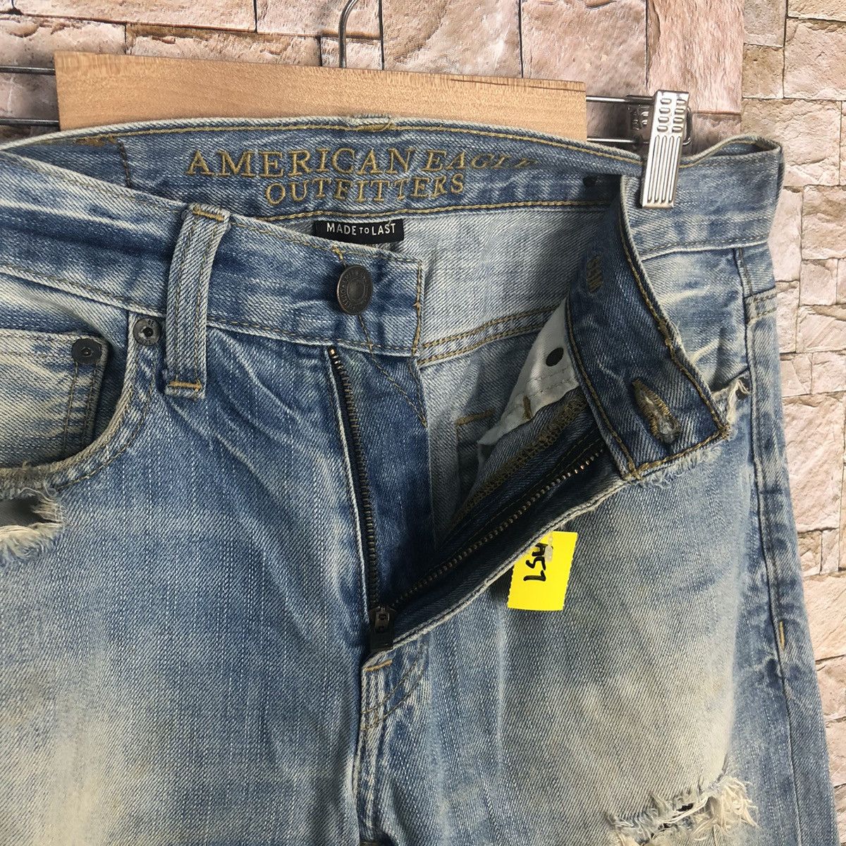 Japanese Brand American Eagle Outfitters Blue Distressed Denim Pants #A57 Size US 29 - 12 Thumbnail