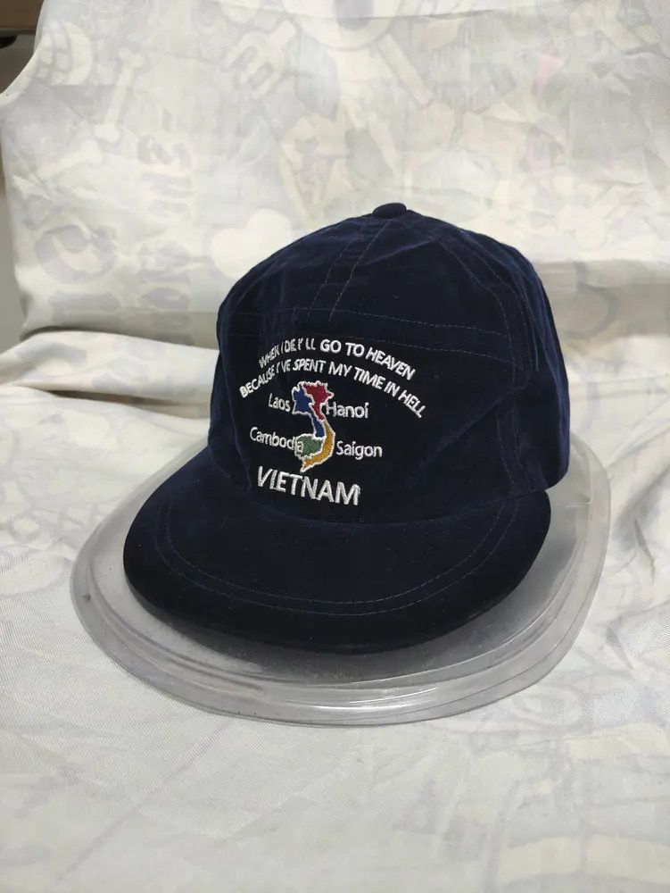 Japanese Brand BASIQUENTI SUKAJAN SOUVENIR VIETNAM WAR VELVET VINTAGE CAP Size ONE SIZE - 11 Thumbnail