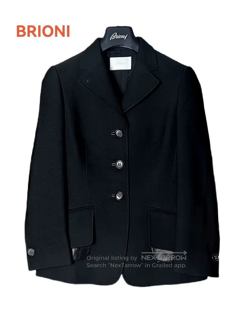 Brioni Brioni Women's leather-trimmed wool coat Size M / US 6-8 / IT 42-44 - 1 Thumbnail