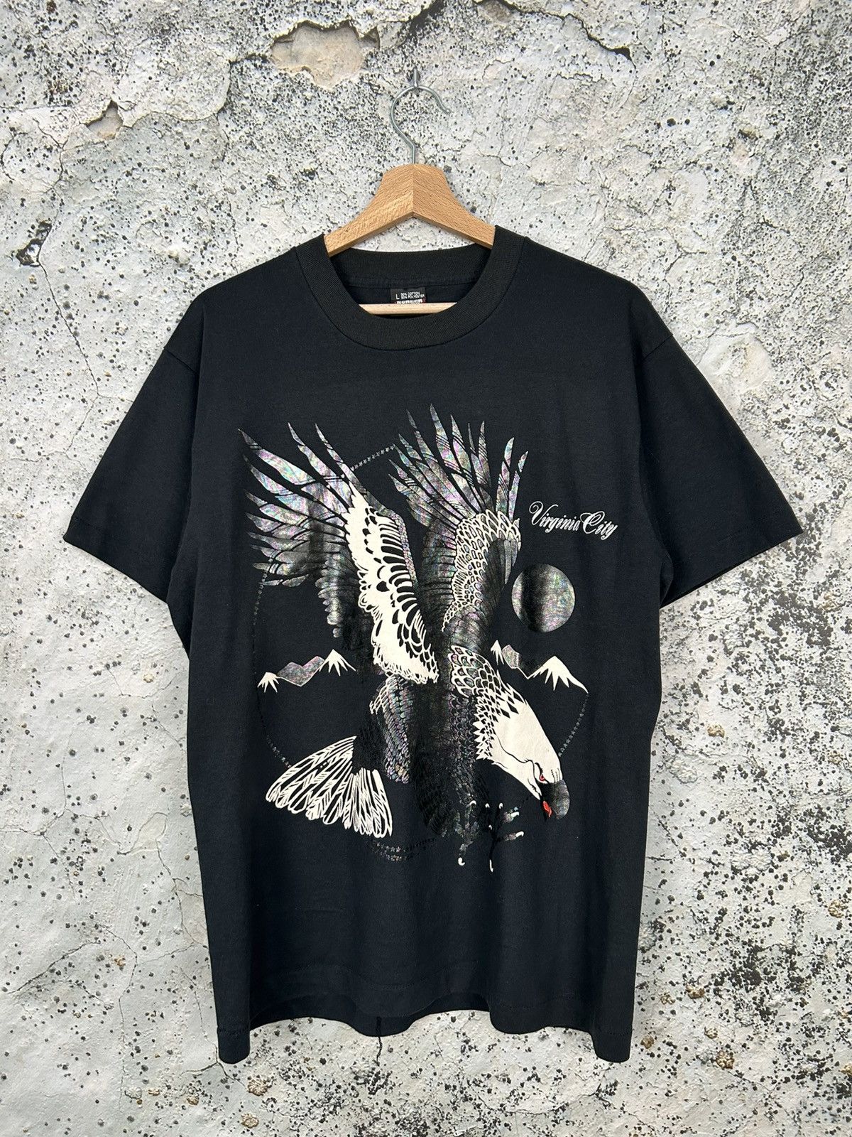 Vintage Vintage Virginia City Eagle Graphic Tee 90s Single Stitch Size US L / EU 52-54 / 3 - 1 Thumbnail