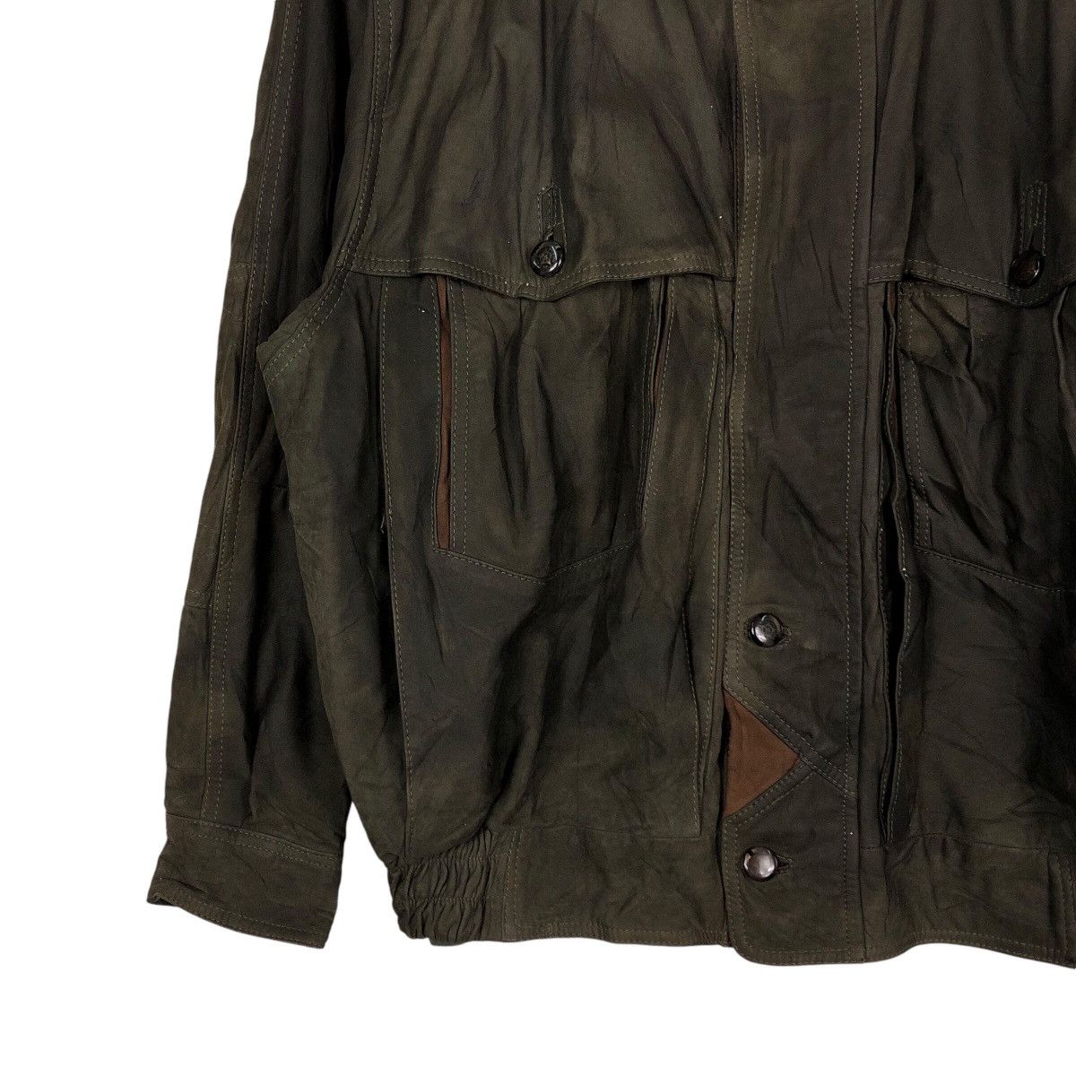Japanese Brand × Vintage 📌Vintage Biker Bomber Leather Jacket Blanket Issey Miyake Size US L / EU 52-54 / 3 - 5 Thumbnail