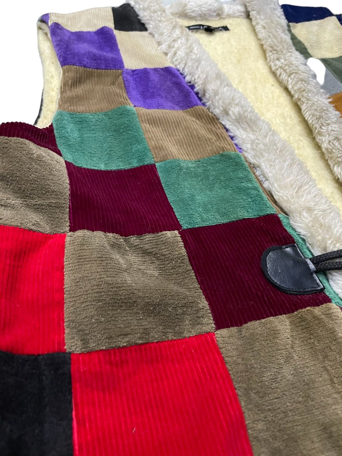 Designer × If Six Was Nine × Japanese Brand Vtg New Look Japan Corduroy Patchwork Hippie Sherpa Fur Vest Size US M / EU 48-50 / 2 - 7 Thumbnail