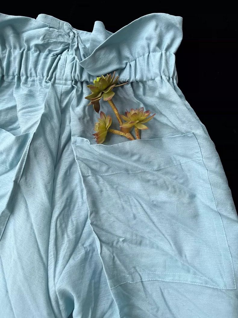 Issey Miyake Issey Miyake size:2 Light blue mainline wide-leg pants Size 31" - 4 Thumbnail