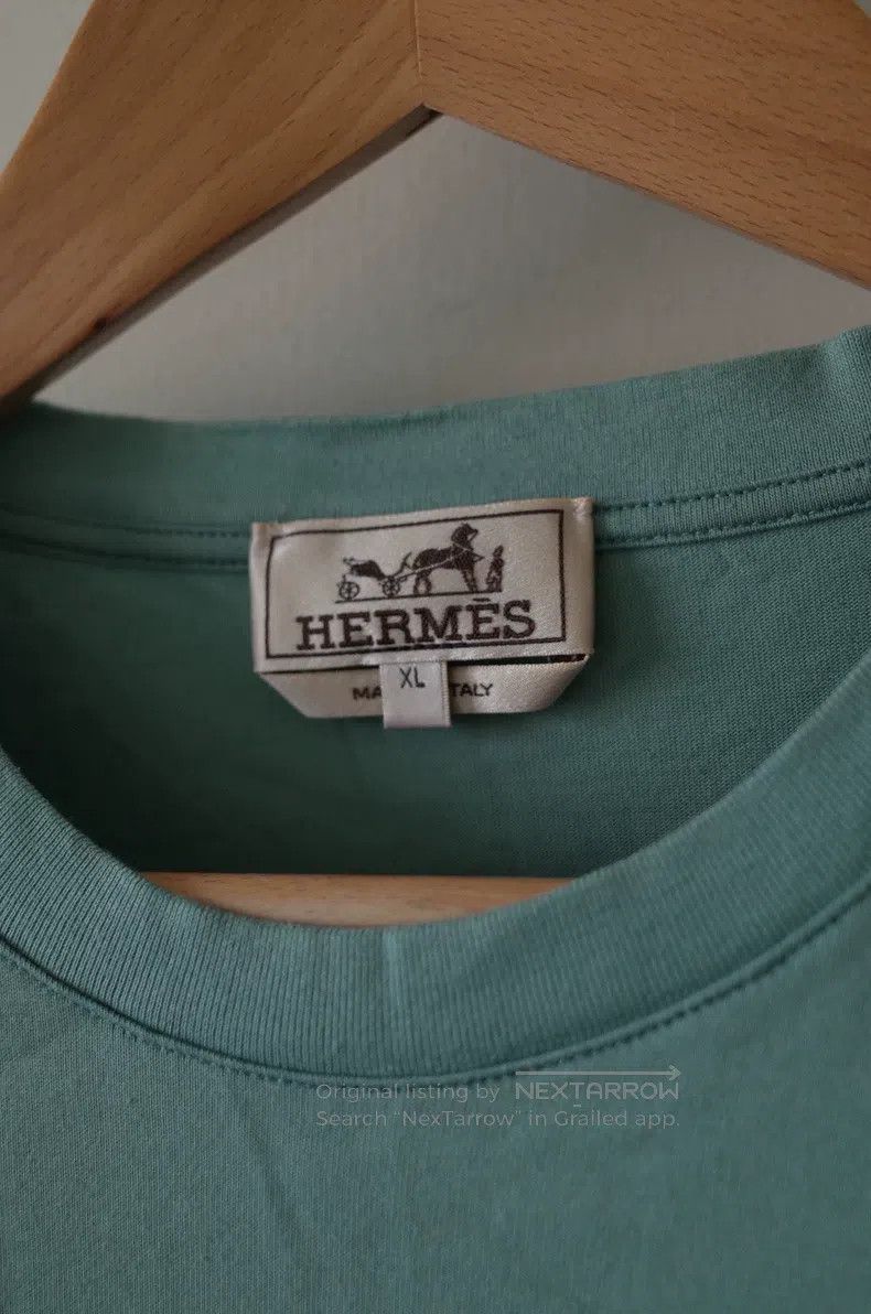 Other Hermes Blue-green short-sleeve T-shirt, made in Italy, 100 Size US XL / EU 56 / 4 - 1 Thumbnail