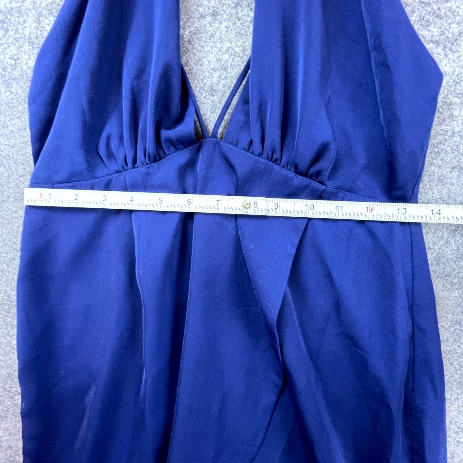 superdown Superdown Luriane Dress Blue Plunge Halter Open Back Sultry Size M / US 6-8 / IT 42-44 - 6 Thumbnail