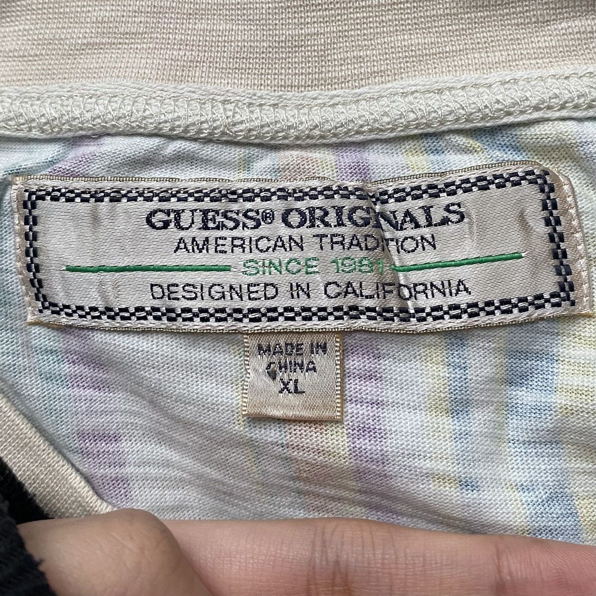 Guess Vintage Brand Guess Rapper Stripe Baggy T-shirt 1990s Size US XL / EU 56 / 4 - 9 Thumbnail