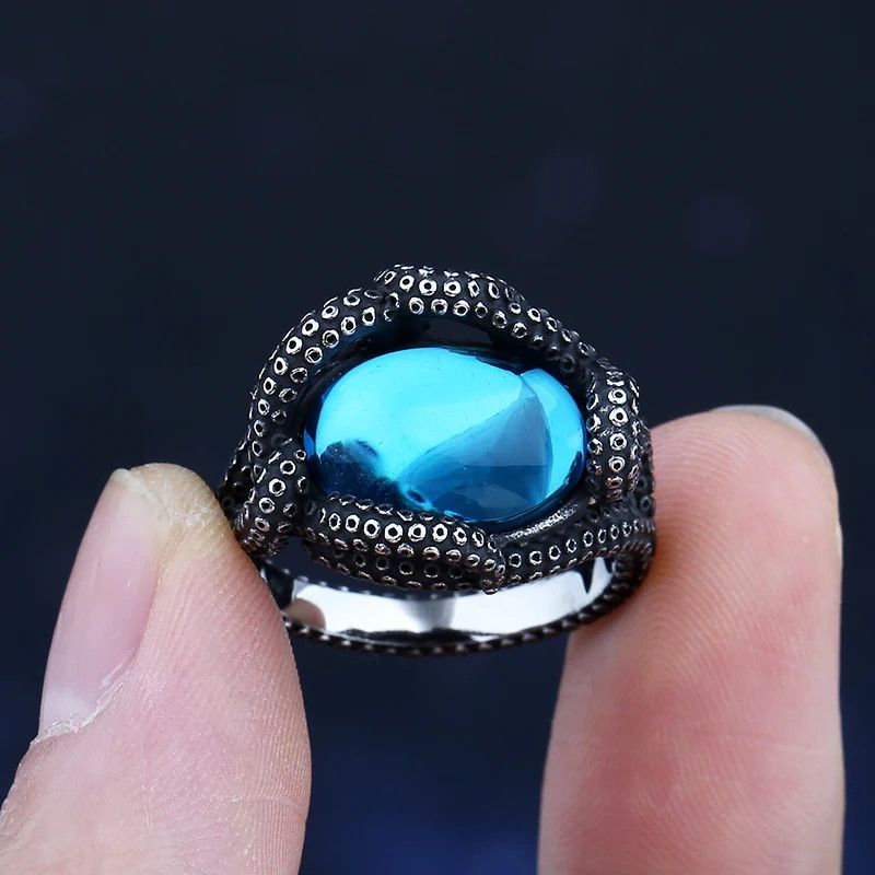 Japanese Brand × Jewelry × Vintage Octopus Blue Stone Ring Size ONE SIZE - 5 Thumbnail