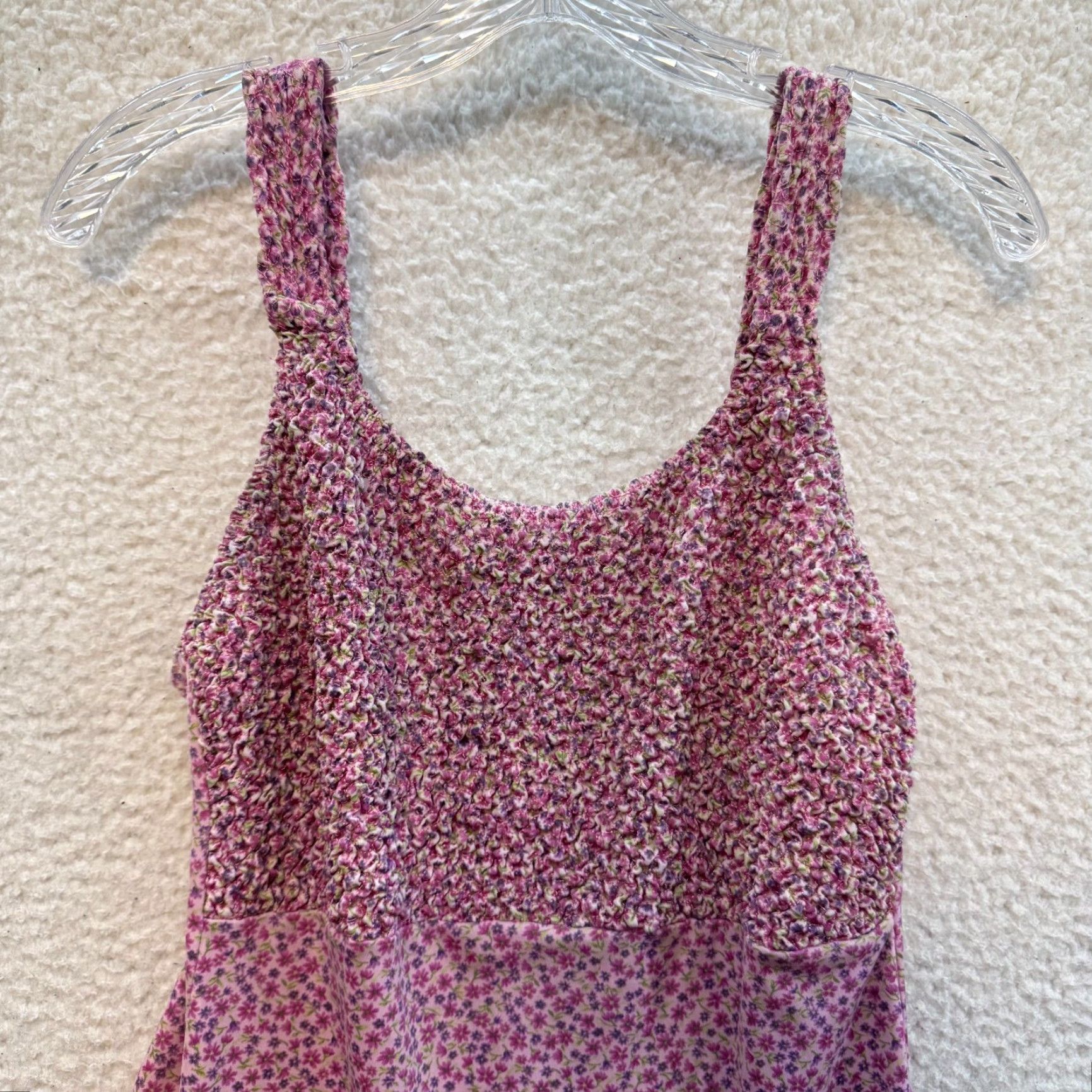 Pinko VINTAGE 90s Y2K Mini Dress M Pink Ditsy Floral Coquette Fairy Cottagecore Up Front Grunge Casual Womens Size M / US 6-8 / IT 42-44 - 3 Thumbnail