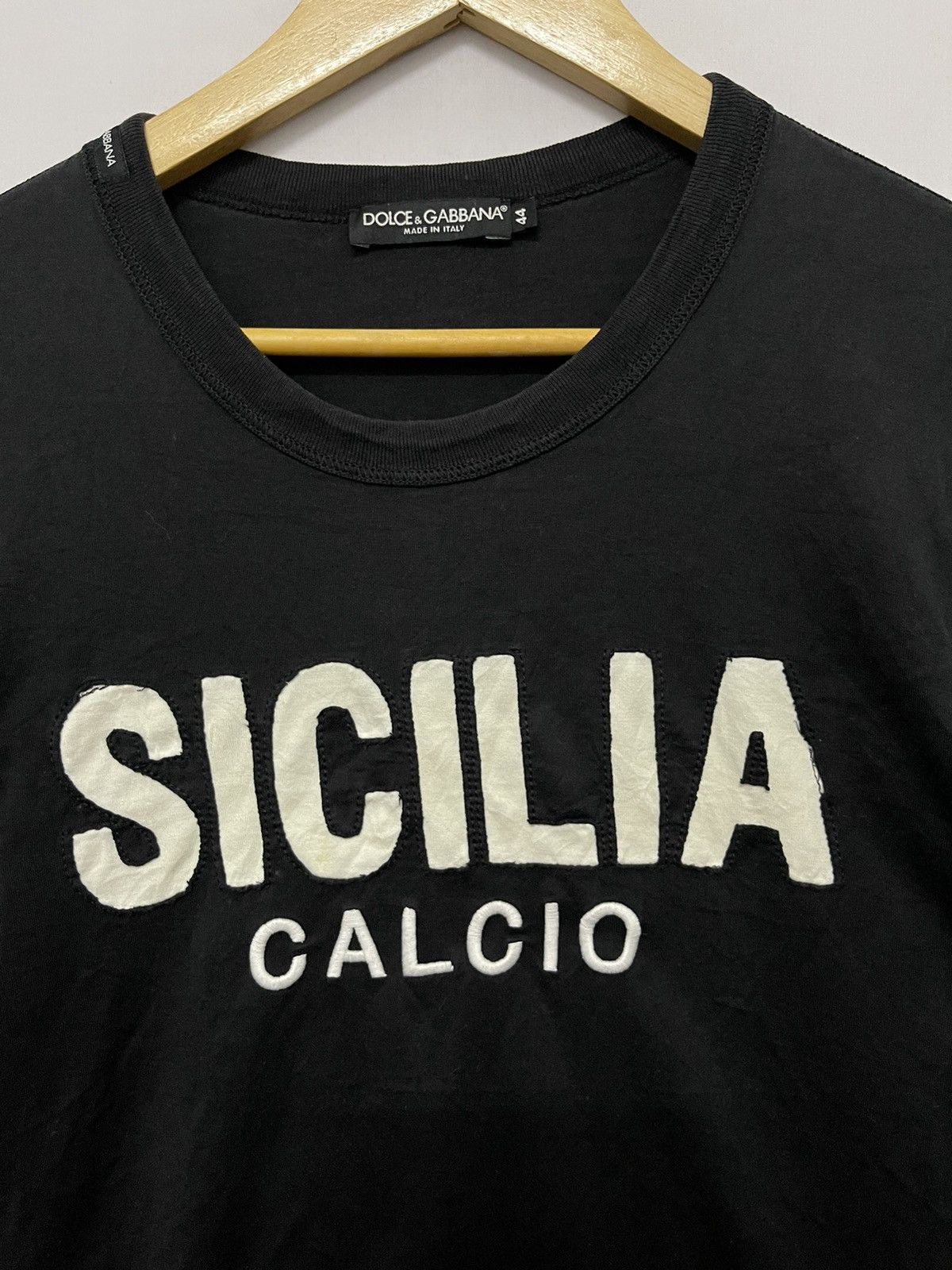Dolce & Gabbana × Vintage D&G Silicia Calcio Spellout Long Sleeve T-shirt Black Size US S / EU 44-46 / 1 - 2 Thumbnail