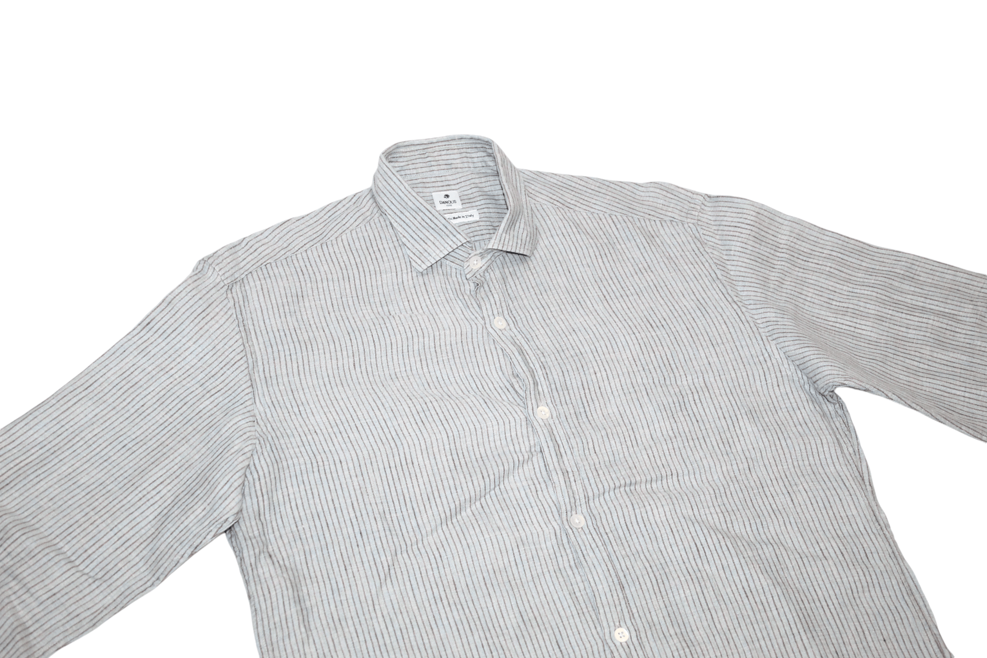 Eidos Napoli Danolis 1966 Regular Fit spread-collar striped linen shirt Size US M / EU 48-50 / 2 - 6 Thumbnail