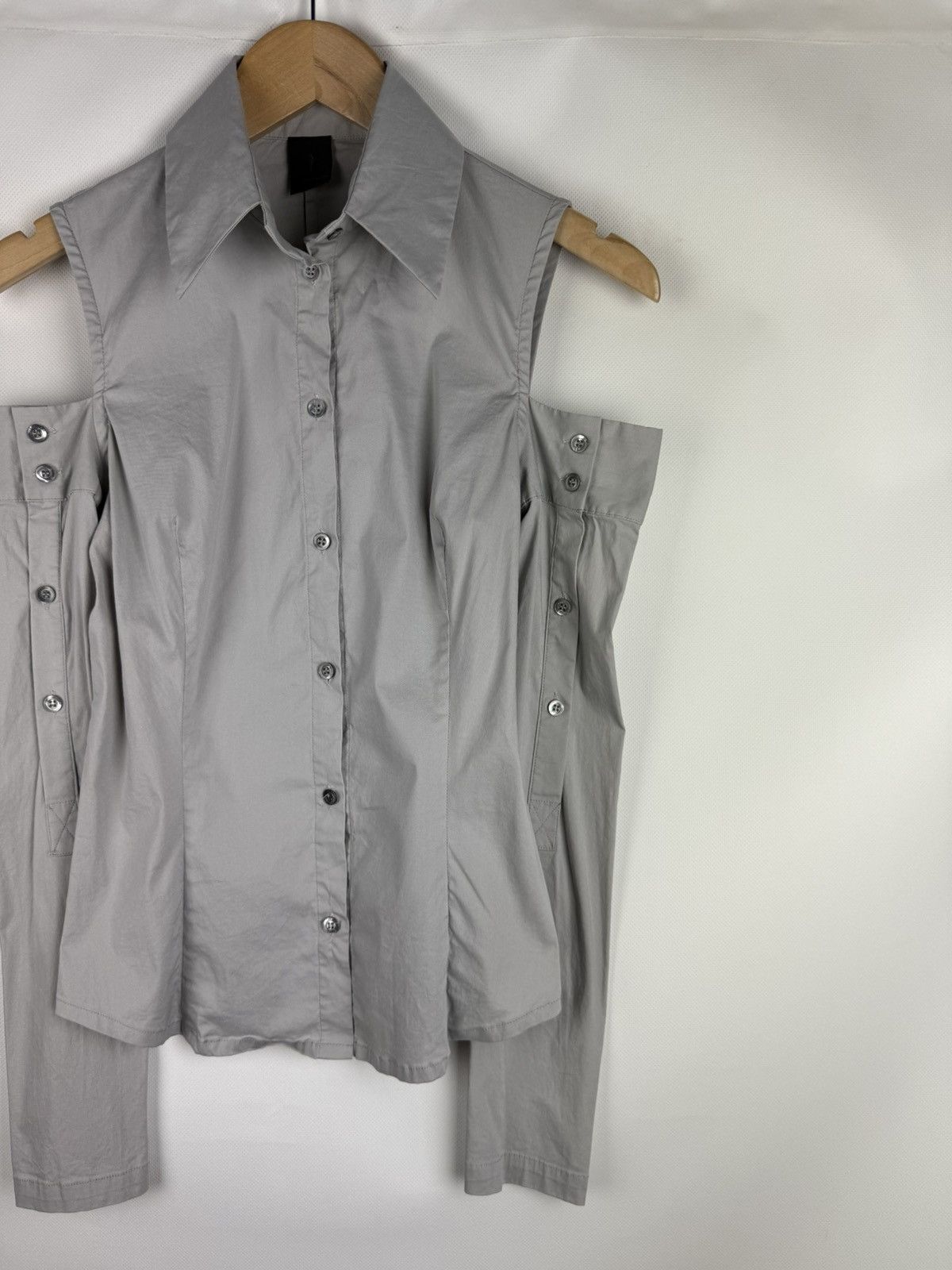 Masnada Masnada Avant-garde Off The Shoulder Button Up Shirt Top Size M / US 6-8 / IT 42-44 - 3 Thumbnail