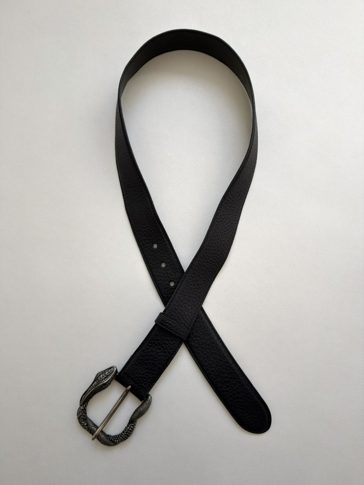 Prada Black Leather Metal ‘Serpent Buckle’ Belt Size ONE SIZE - 17 Thumbnail