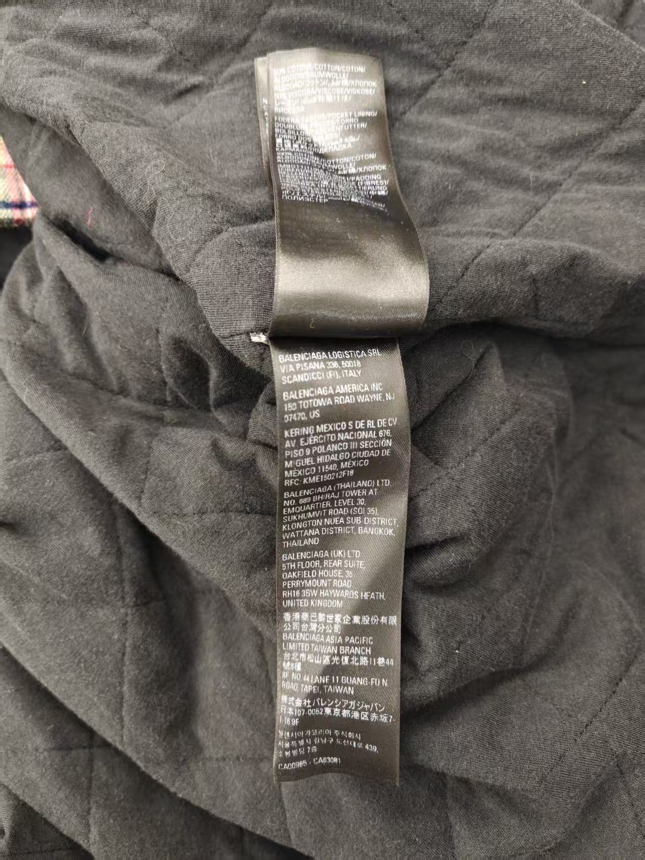 Balenciaga 22ss flannel plaid gradient hooded jacket