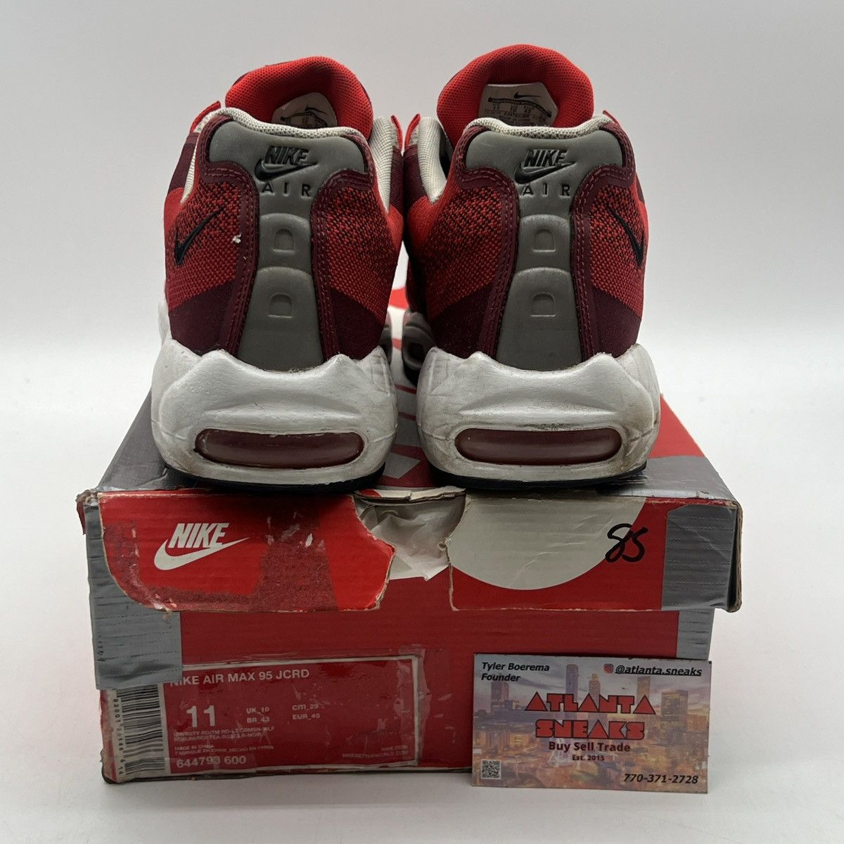 Nike Air Max 95 JCRD University red Size US 11 / EU 44 - 3 Thumbnail
