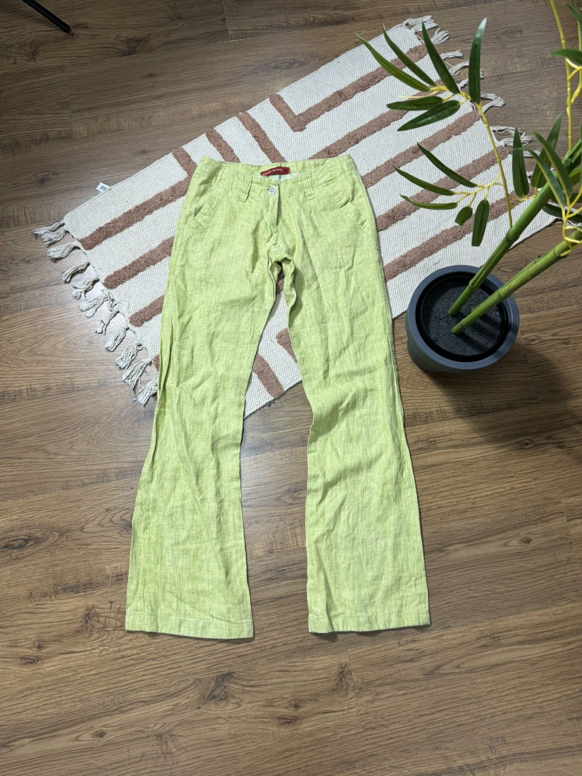 Miss Sixty VINTAGE MISS SIXTY LINEN STRAIGHT MID RISE TROUSERS Size 27" / US 4 / IT 40 - 1 Thumbnail
